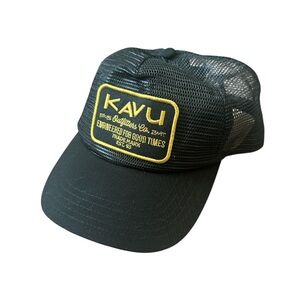 Kavu Black Trucker Hat with Yellow Patch